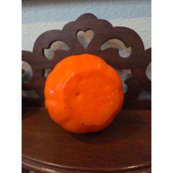 Vintage 70s-80s Wax Jack-O-Lantern Pumpkin Candle 4.5" Halloween Gurley - Picture 7 of 7